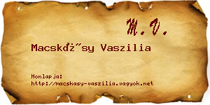 Macskásy Vaszilia névjegykártya